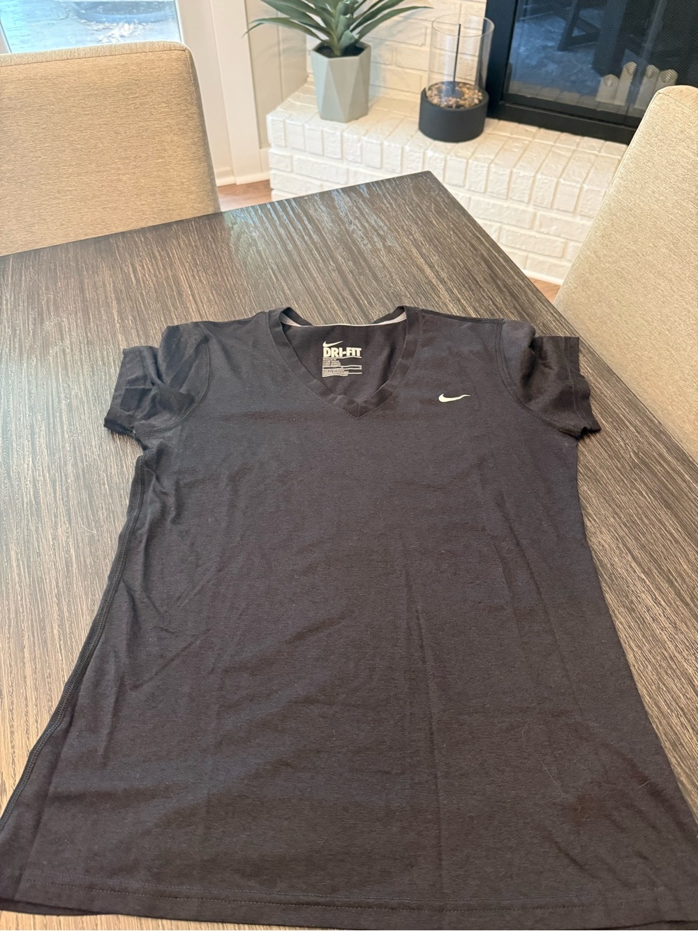 Nike Black Dri-FIT V-Neck Short Sleeve Tee